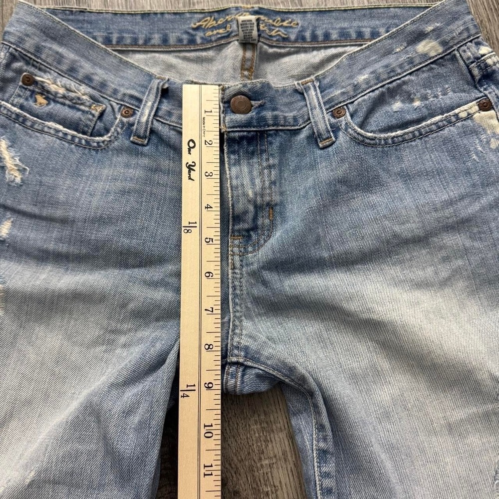 Vintage Y2K Abercrombie & Fitch Distressed Capri Crop Pants Sz 8 - Picture 4 of 8
